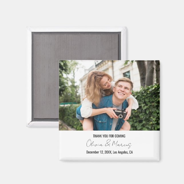 Custom Photo Personalised Fridge Wedding Party Magnet (Front/Back)