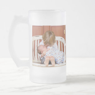 Custom Photo Personalised Frosted Glass Beer Mug