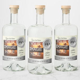 Custom Photo Personalised Gin Liquor Bottle Label