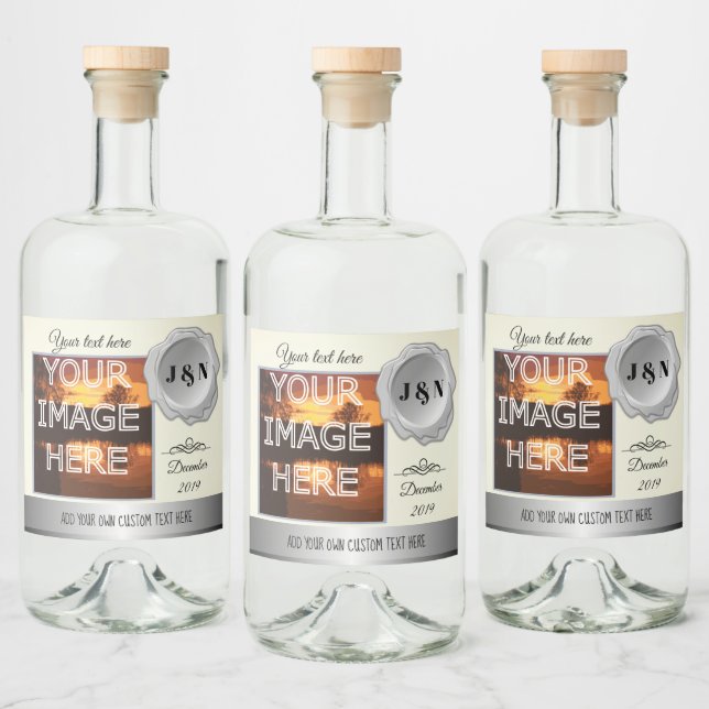 Custom Photo Personalised Gin Liquor Bottle Label (Bottles)
