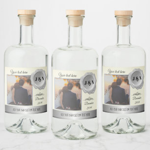 Custom Photo Personalised Gin Liquor Bottle Label