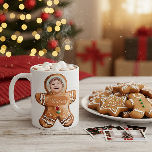 Custom photo personalised gingerbread man  coffee mug
