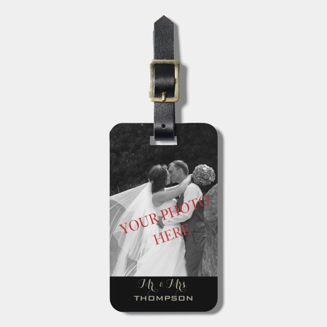 Custom photo personalised graphic luggage tag (Front Vertical)