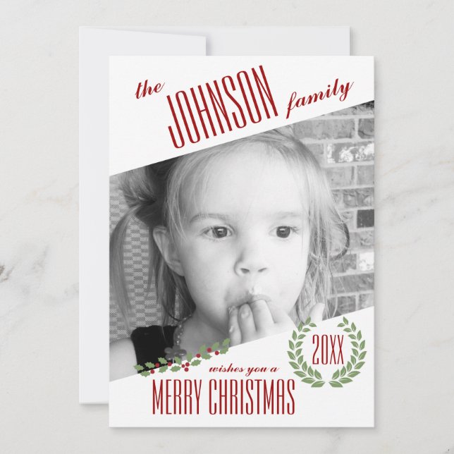 Custom Photo Personalised Holiday Christmas Card (Front)