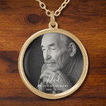 Custom Photo Personalised Memorial Death Father Go Gold Plated Necklace<br><div class="desc">A custom and personalised design with name and space for a photo. In loving memory,  forever in our hearts.</div>
