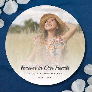 Custom Photo Personalised Memorial funeral death Classic Round Sticker