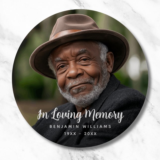 Custom Photo Personalised Memorial Tribute Funeral 10 Cm Round Badge (Photo Memorial Button)