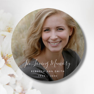 Custom Photo Personalised Memorial Tribute Funeral 3 Cm Round Badge