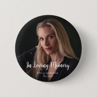 Custom Photo Personalised Memorial Tribute Funeral 6 Cm Round Badge