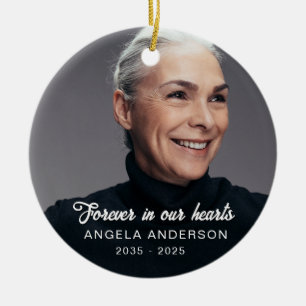 Custom Photo Personalised Memorial Tribute Funeral Ceramic Tree Decoration