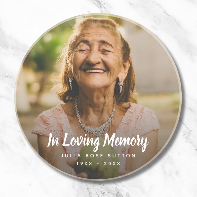 Custom Photo Personalised Memorial Tribute Funeral Coaster (Photo Memorial Coaster)