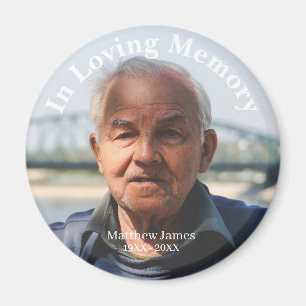 Custom Photo Personalised Memorial Tribute Funeral Magnet