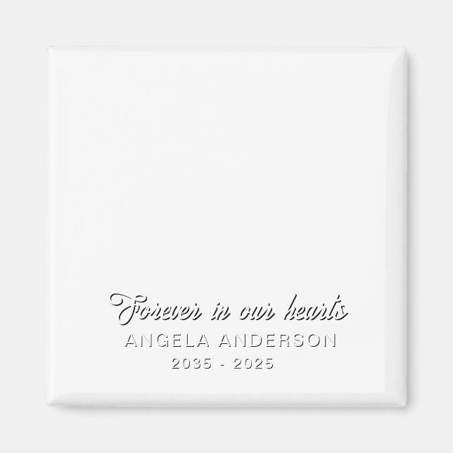 Custom Photo Personalised Memorial Tribute Funeral Magnet (Front)