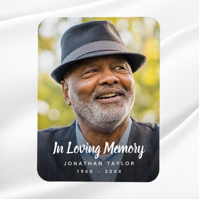 Custom Photo Personalised Memorial Tribute Funeral Magnet (Photo Memorial Magnet)