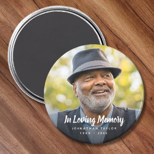 Custom Photo Personalised Memorial Tribute Funeral Magnet