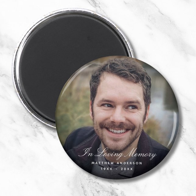 Custom Photo Personalised Memorial Tribute Funeral Magnet (Photo Memorial Magnet)