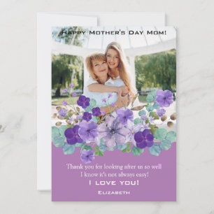 Custom Photo Personalised Mothers day Holiday Card
