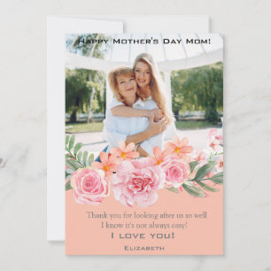 Custom Photo Personalised Mothers day Holiday Card
