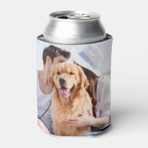 Custom Photo Personalised Name Date Wedding Can Cooler