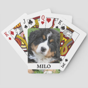 Custom Photo Personalised Name Dog Lover Playing Cards