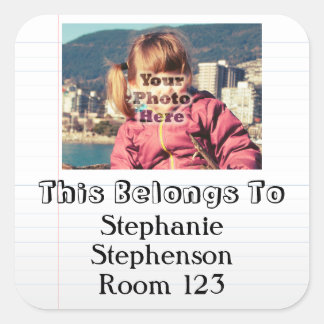 Custom Photo Personalised Name Kids School Label