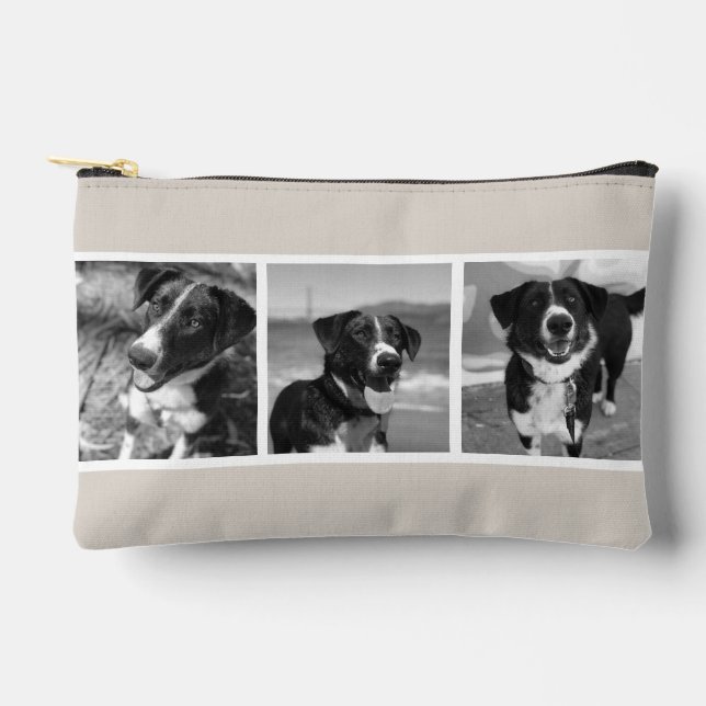 Custom Photo Personalised Pet Lover Dog Photo Accessory Pouch (Front)