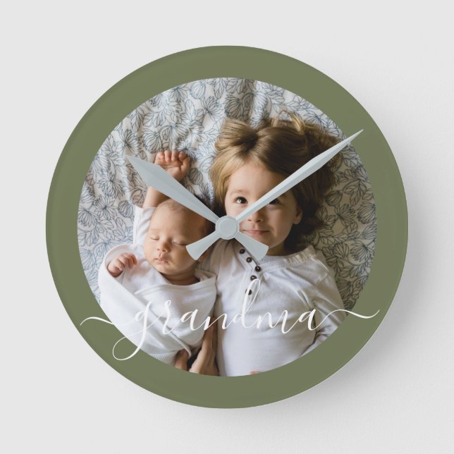 Custom Photo Personalised Round Clock (Front)