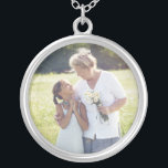 Custom Photo Personalised Silver Plated Necklace<br><div class="desc">Add your custom personalised photo to this necklace to take your loved ones everywhere you go! Would make a great gift for new mothers, Mother's Day, Christmas, anniversaries, grandmothers, your best friend or any other special person in your life. Click the "Customise It" button to add your own custom text...</div>