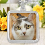 Custom Photo Personalised Silver Plated Necklace<br><div class="desc">Upload a photo, and easily create your personalised necklace. You can TRANSFER this DESIGN on other Zazzle products and adjust it to fit most of the Zazzle items. Standard Studio designs are made in high-resolution for a professional print. Thank you for choosing our designs and stopping by Standard Studio Designs....</div>
