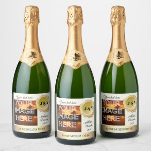 Custom Photo Personalised Sparkling Wine Bottle La Label