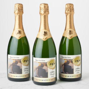 Custom Photo Personalised Sparkling Wine Bottle La Sparkling Wine Label