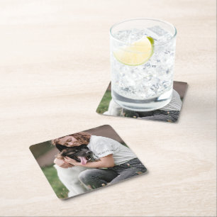 Custom Photo Personalised   Square Paper Coaster