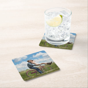 Custom Photo Personalised Square Paper Coaster