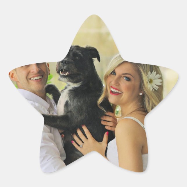 Custom Photo Personalised Star Sticker (Front)