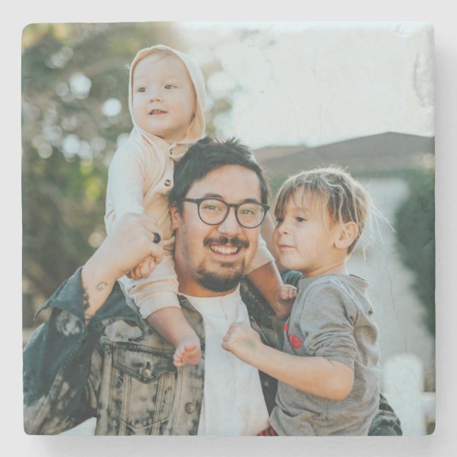 Custom Photo Personalised Stone Coaster (Front)