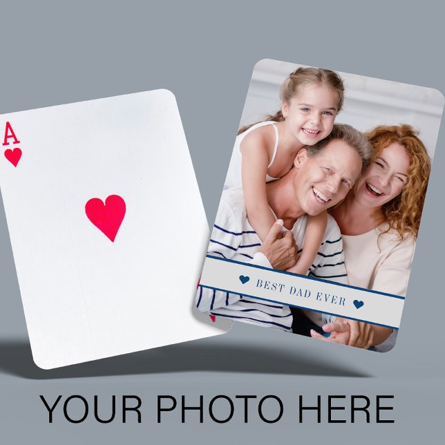 Custom photo personalised text family modern playing cards (Creator Uploaded)