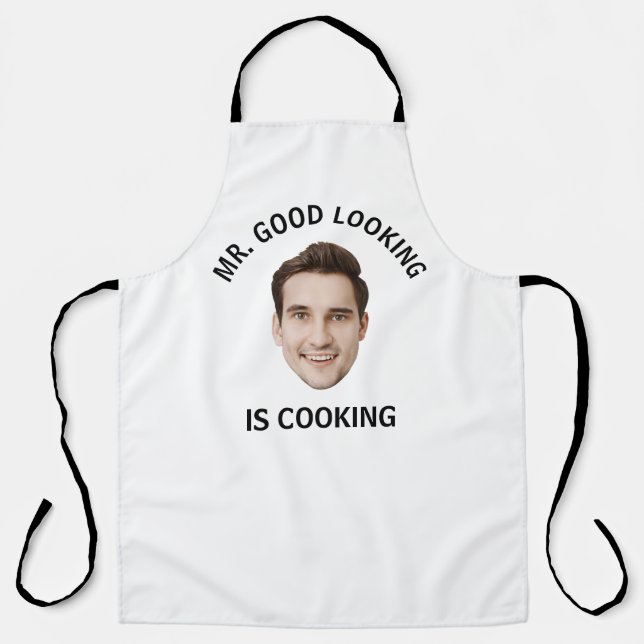 Custom Photo personalised Text Her Him Women Men Apron (Front)