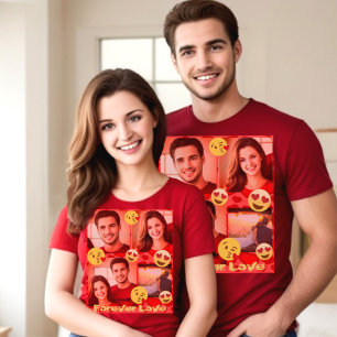 custom photo personalised text love emoji T-Shirt