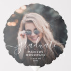 Custom Photo Personalised White Script Graduation