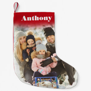 Custom Photo Personalised with Name Small Christmas Stocking
