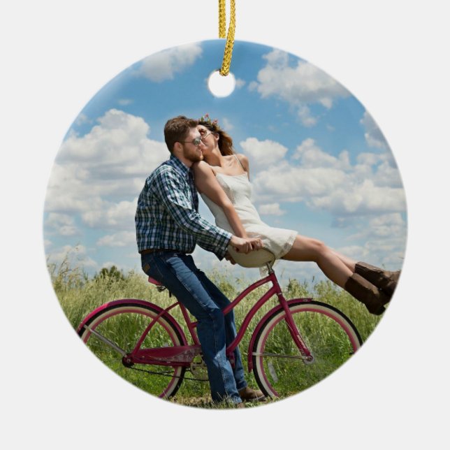 Custom Photo Personalized   Ceramic Tree Decoration (Front)