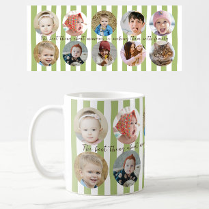 Custom Photo Personalized Family Picture Stripe Coffee Mug