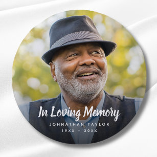 Custom Photo Personalized Memorial Tribute Funeral 3 Cm Round Badge