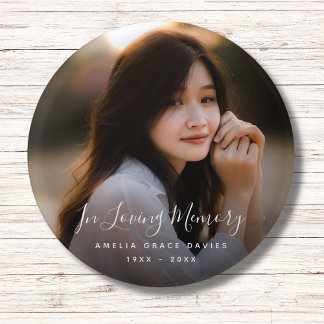 Custom Photo Personalized Memorial Tribute Funeral 3 Cm Round Badge