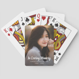 Custom Photo Personalized Memorial Tribute Funeral Playing Cards