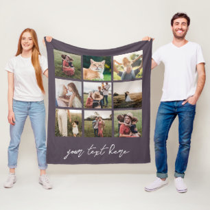 Custom Photo Personalized Picture Collage Fleece Blanket