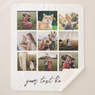 Custom Photo Personalized Picture Collage Sherpa Blanket
