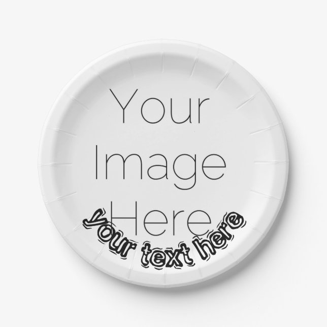 Custom Photo – Personalized text  Paper Plate (Front)