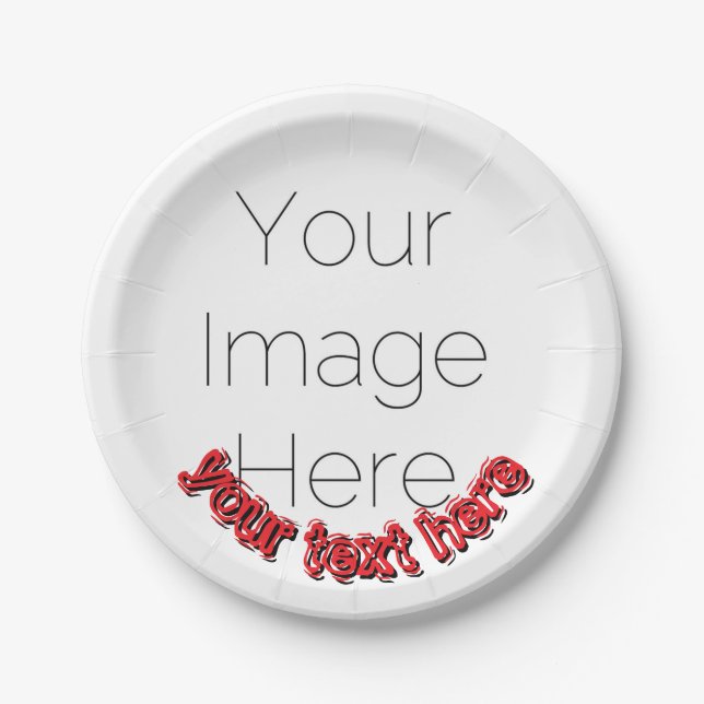 Custom Photo – Personalized text  Paper Plate (Front)
