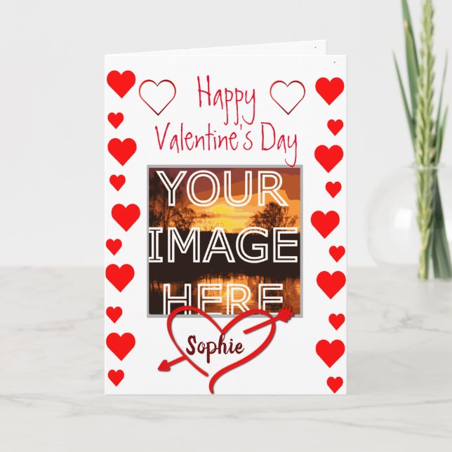 Custom Photo Personalized Valentines Card (Front)